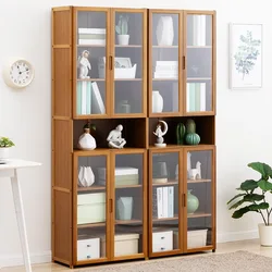 Modern living room home furniture wood shelf metal wood cabinet bookshelves divider library book shelf bamboo bookcase