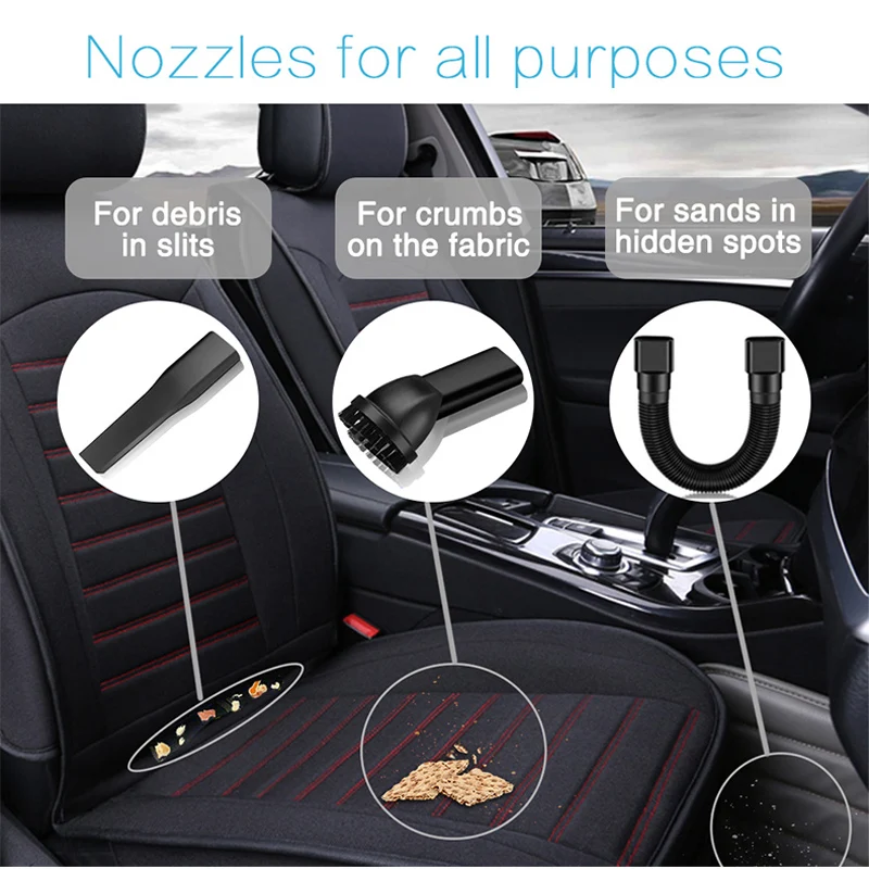 CARSUN 139803 Wholesale Black ABS  Wet and Dry Car Vacuum Cleaner Handheld 6kpa Powerful Suction Vacuum Cleaner