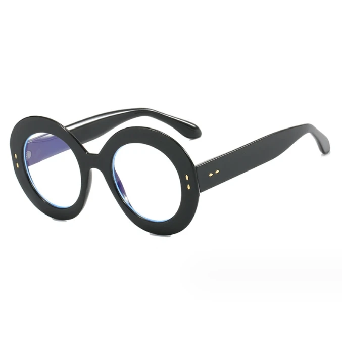 Fashion round large frame sunglasses female flat lens can be equipped with short-sighted glasses frame anti-blue glasses