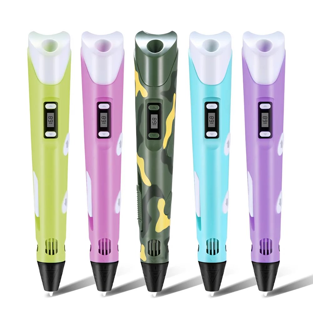 easy use 3d pen set kids designed 3d printing for Gel Teens LCD screen Filament Birthday Children Graffiti PLA USB Case ABS Kit