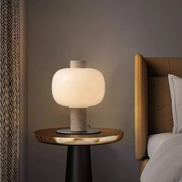 Modern simple bedroom study bedside lamp hole stone lamp designer table lamp
