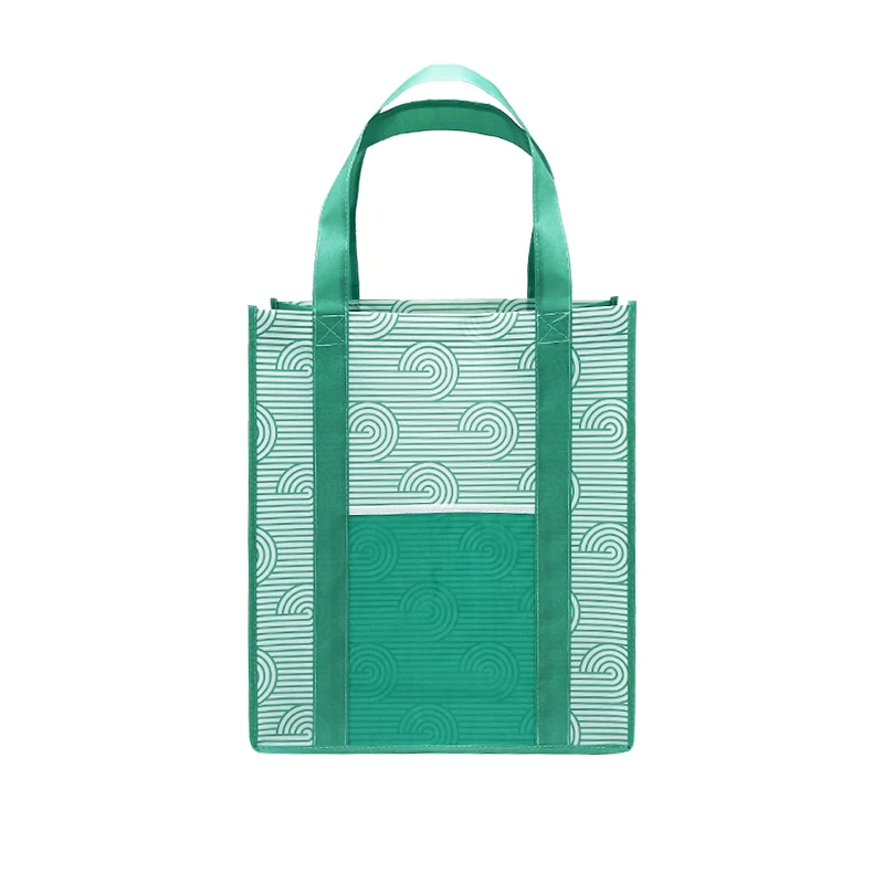 Hot selling custom eco recycled bags grocery promotional laminated non woven tote shopping bag