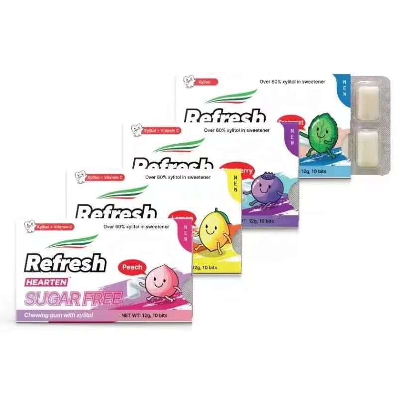 OEM Hearten Refresh Gum Halal Hot Sales Xylitol Sugar Free  Blister Packaged Chewing Gum