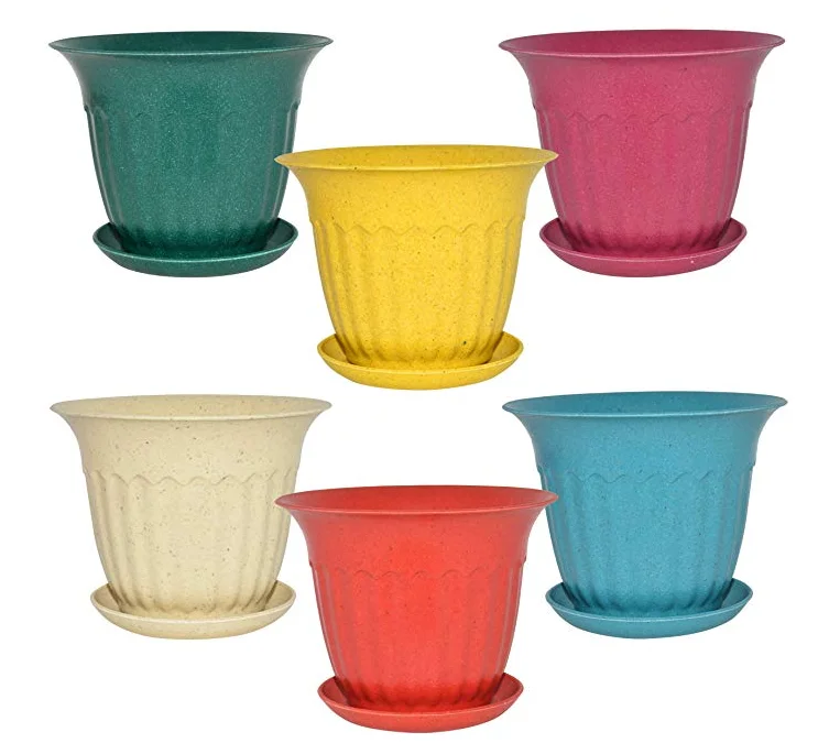 С блюдце растение из натурального бамбукового волокна/сад/Био/цветочный