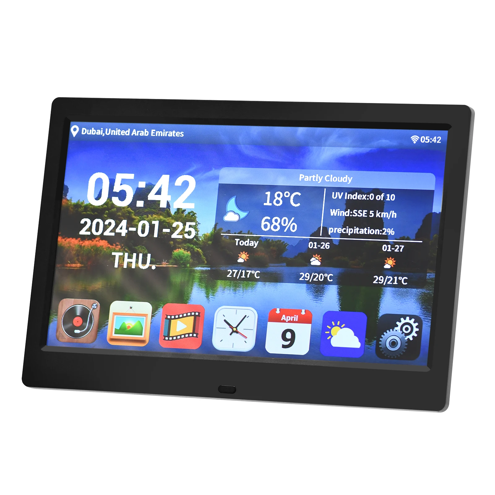 10Inch WIFI Synchronous Update Data 6 Display Modes 3Day Weather Forecast Large Calendar Table Digital Alarm Clock for Elderly