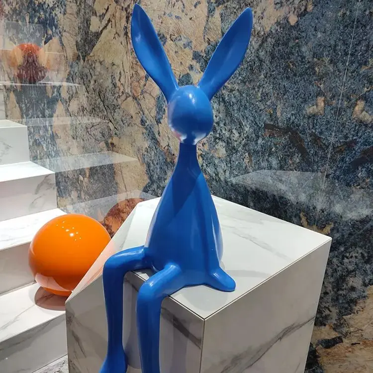 Modern and Simple Large Sitting Posture Rabbit Ornaments Home Soft Decoration