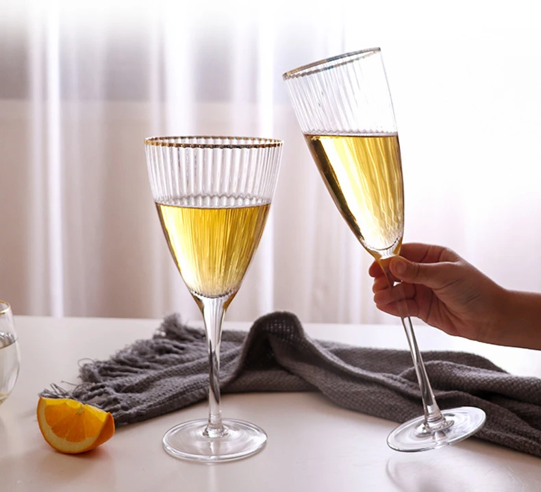 Handmade Customized  Goblet Red Wine Glass Clear Crystal Gin Glasses Glassware for Party or wedding  Custom Pack Wine Glasses