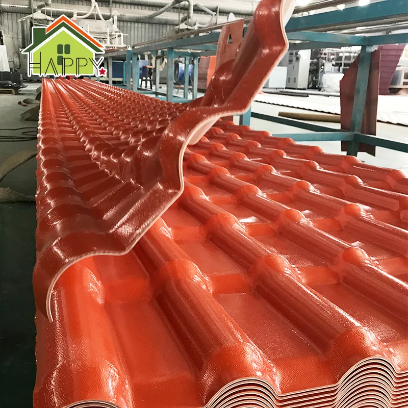 Factory sales Fire-Resistant ASA color fast plastic pvc roofing sheet / asa pvc roof tile