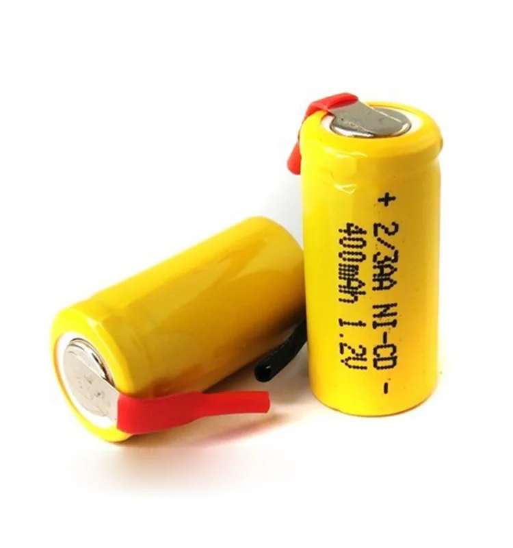  Ni-Cd 2/3AA 400mAh 1 2 V перезаряжаемая батарея с