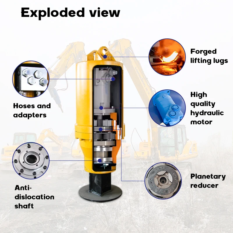 Construction Hydraulic Excavator Bore Hole auger Drilling Machine