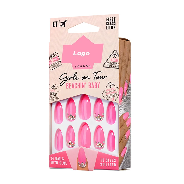 Fashion Customized Small Window Package Empty Custom Press On Nails Packaging Box