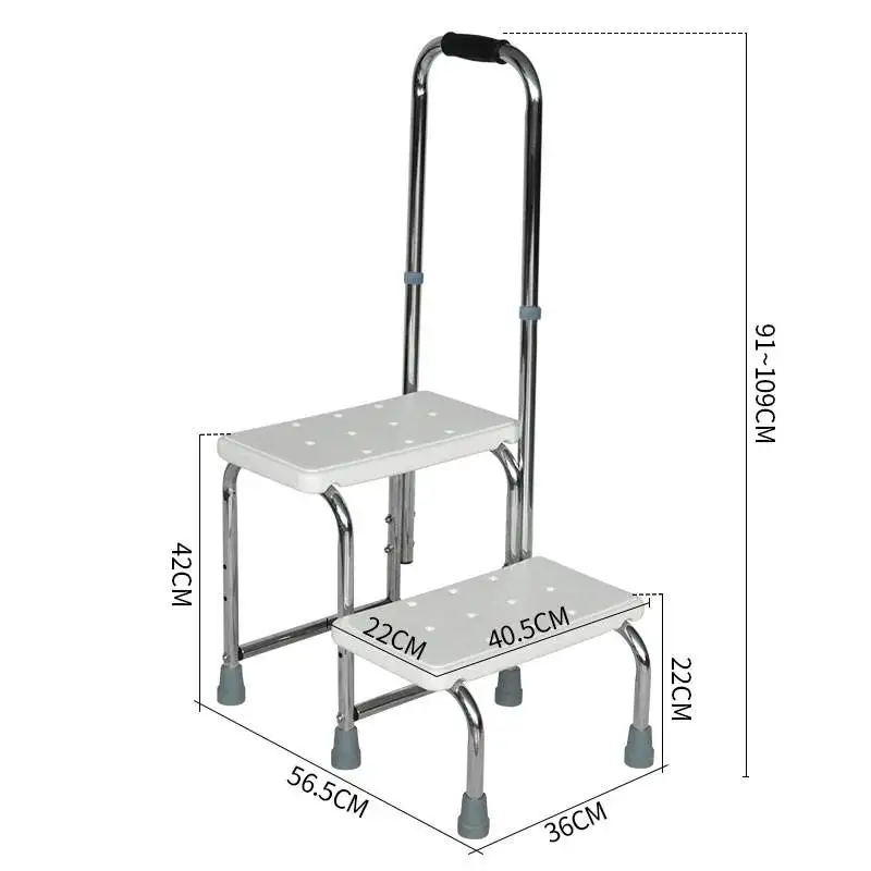 Hospital Stainless Steel Two Steps Patient Step Double Layers Foot Stool