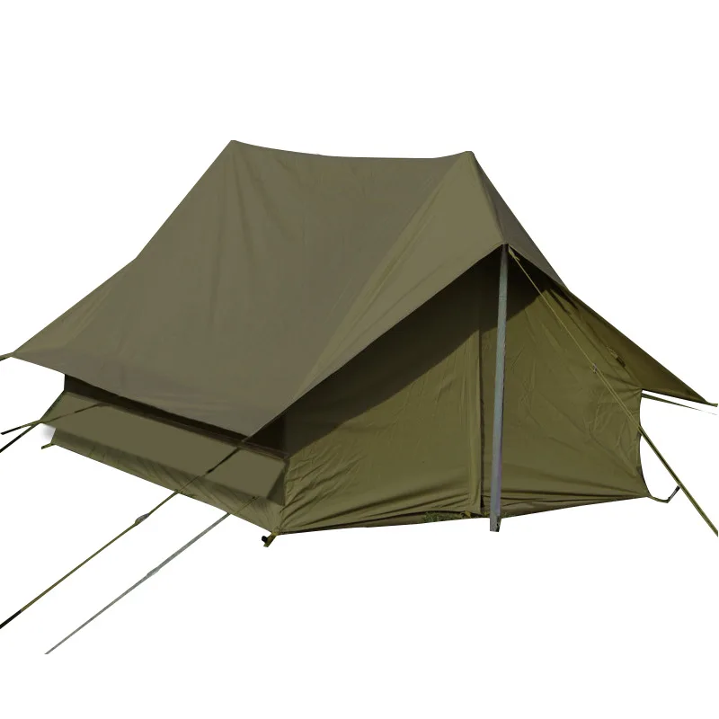 New style 210D Waterproof Oxford cloth 4 Seasons Camping Tent For 2 People Double Layers Disaster Relief  Green Cottage Tent