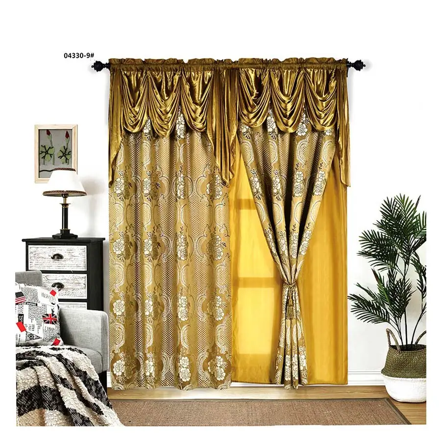 63 84 96 108  Inch Good Price Luxury Blackout Jacquard Curtains For The Living Room