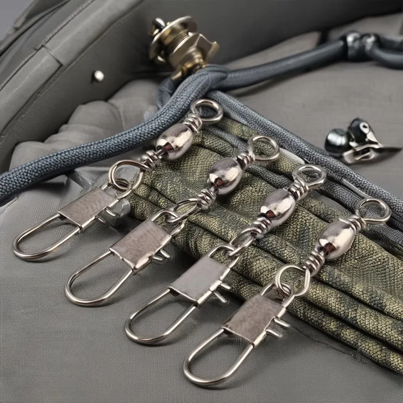 TOPIND High Quality Wholesale Fishing Gear Stainless Rolling Fishing Hooks With Swivel Snap