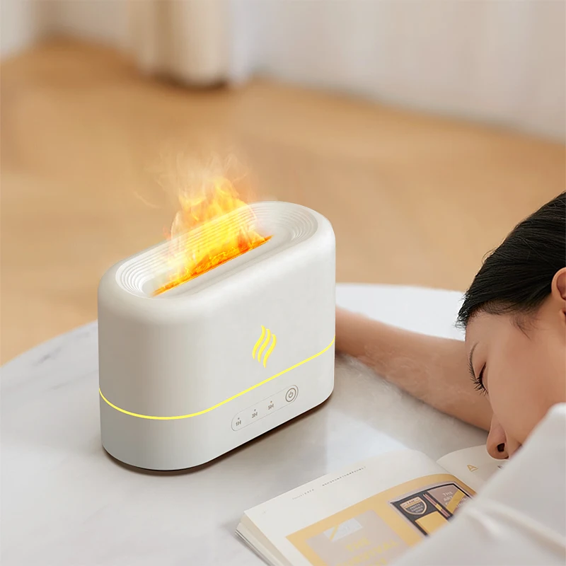 Simulation Flame Mist Humidifier Usb Aroma Diffuser Flame Night Light Aromatherapy Diffuser 3d Flame Fragrance Diffuser