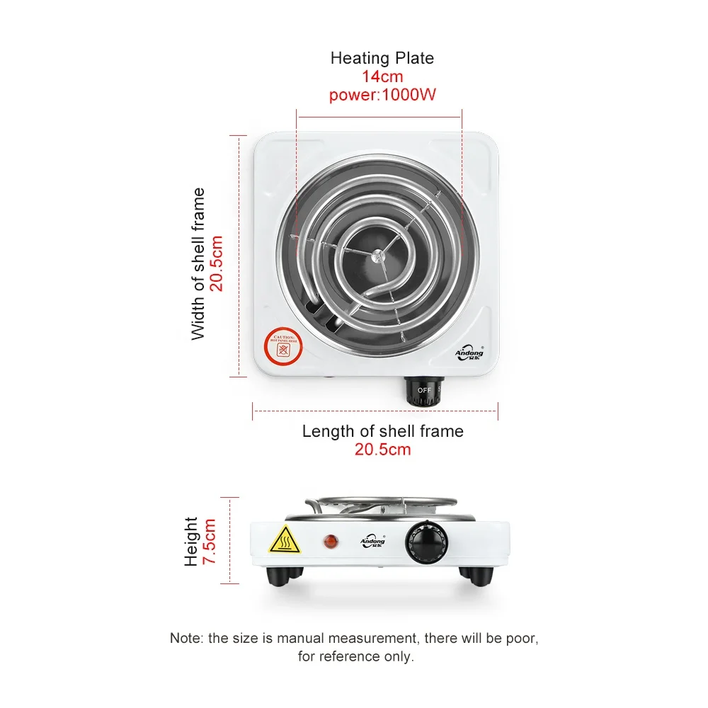 Andong 1000w orange home appliance 140mm dia electric stove 110v/220v-240v