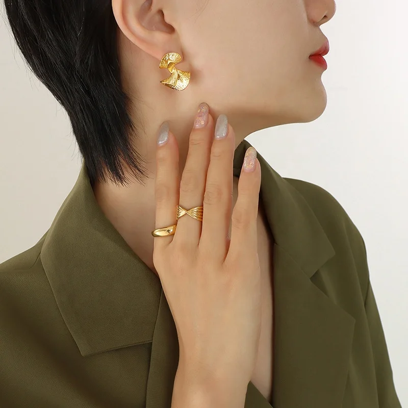 New Design 18K Gold Plated Geometric Stud Earring Fashion Jewelry Earrings Women