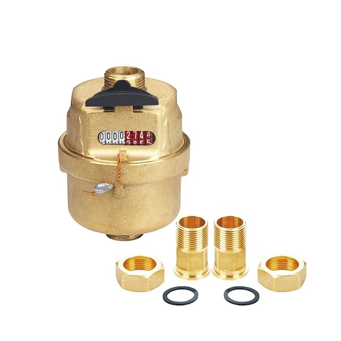Объемный поршневой латунный счетчик воды (1/2 "до 3/4")