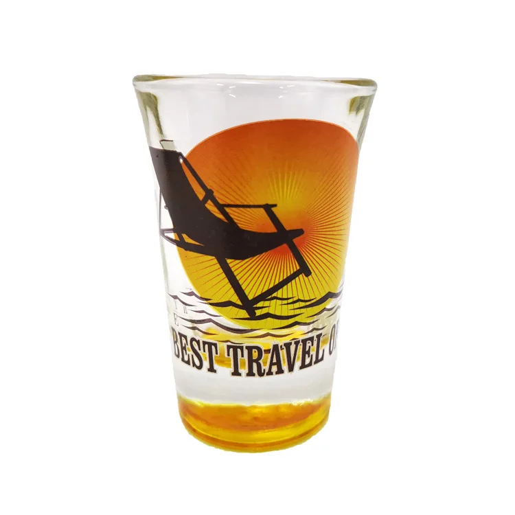 Factory wholesale souvenir shot glasses customized logo whiskey glass