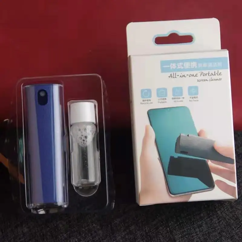 OEM digital device tablet touch screen cleaner spray portable 2-in-1 mobile phone cleaner microfiber cleaner spray