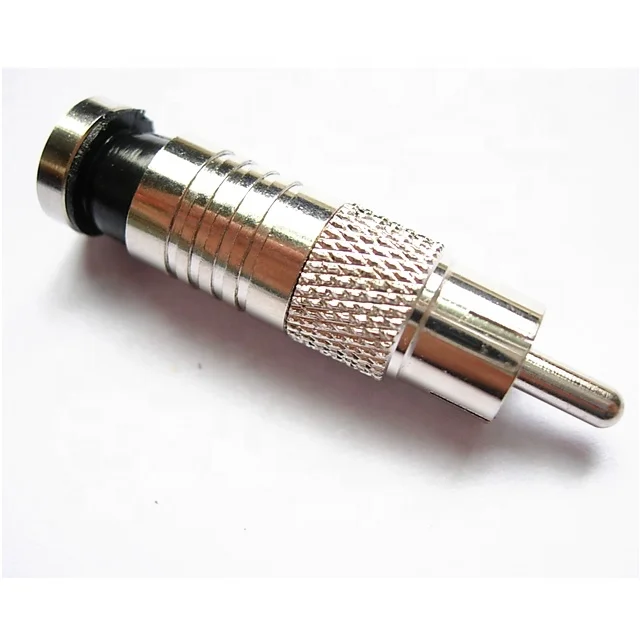 Brass Compression RCA Plug for RG6 Coaxial cable connector