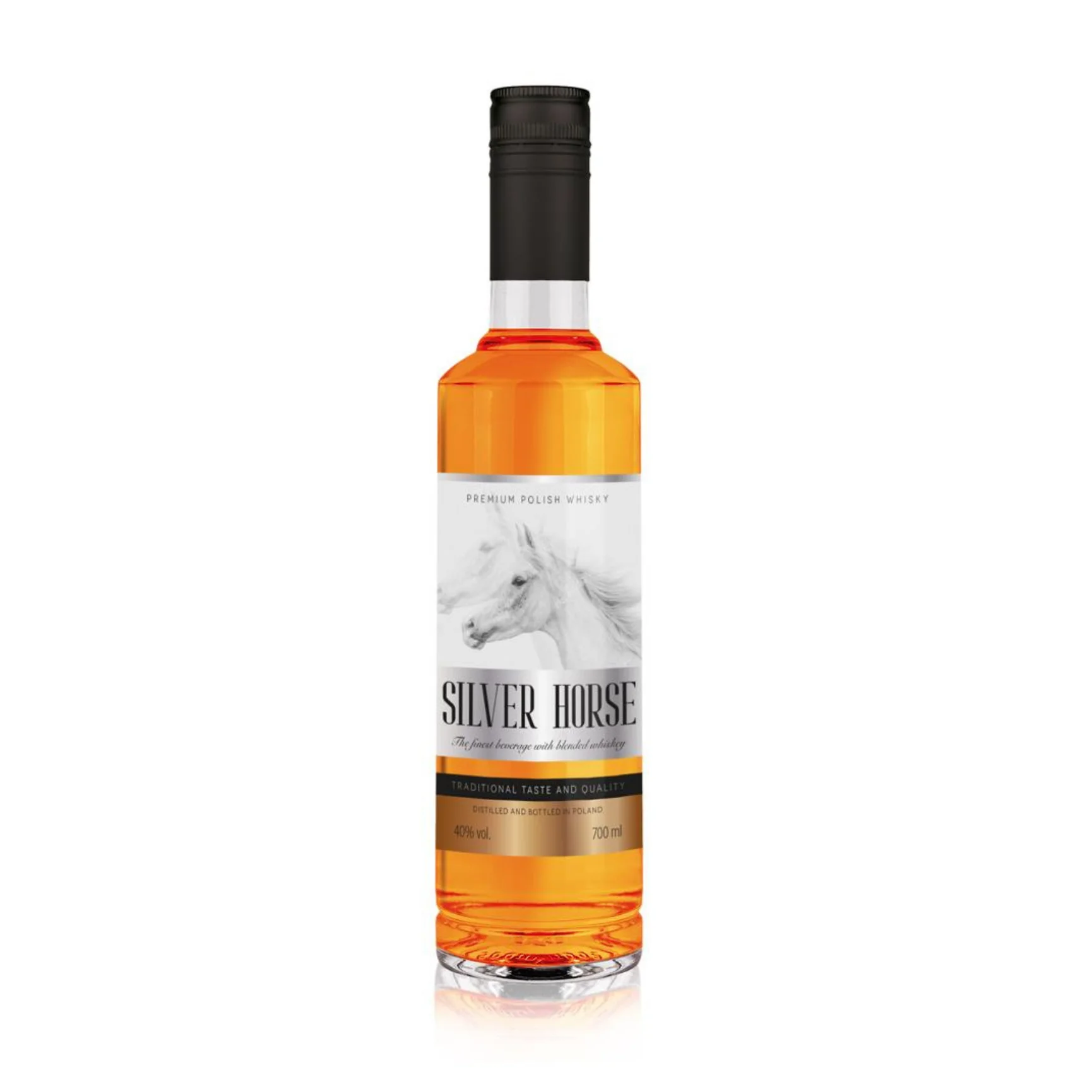 Оптовая продажа по хорошей цене виски Silver Horse 700 мл стеклянная бутылка с логотипом под заказ спиртовой