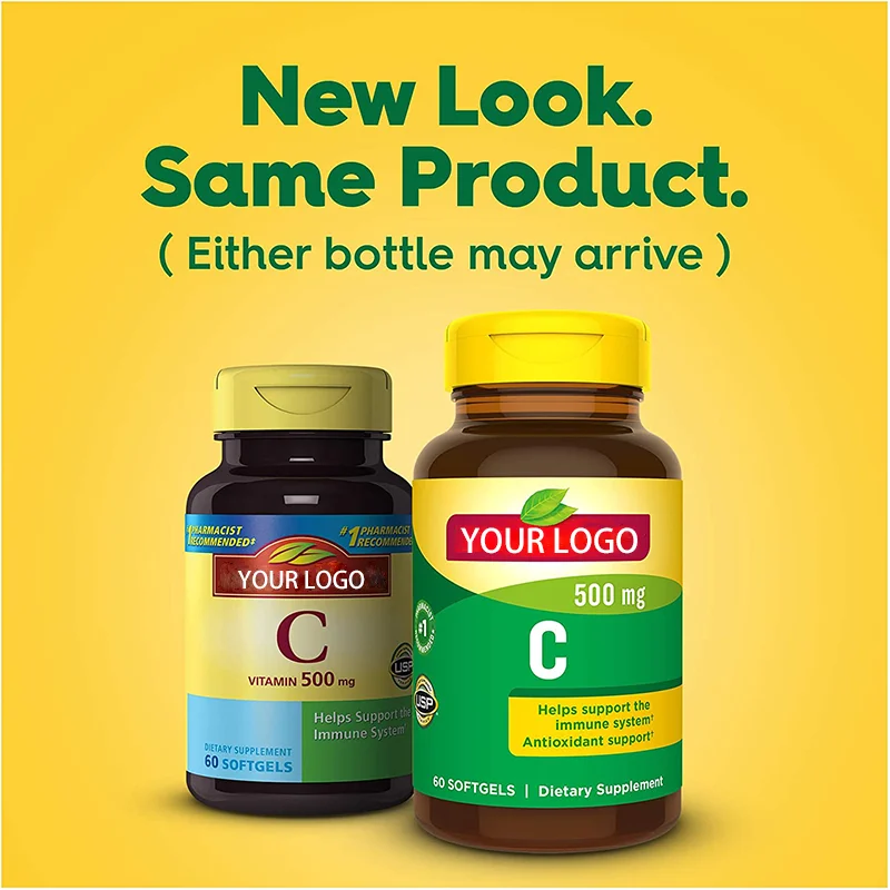 Vitamin C and E Supplement Vitamin E + Vitamin C Softgel for Antioxidant and Enhance Immune Health Products