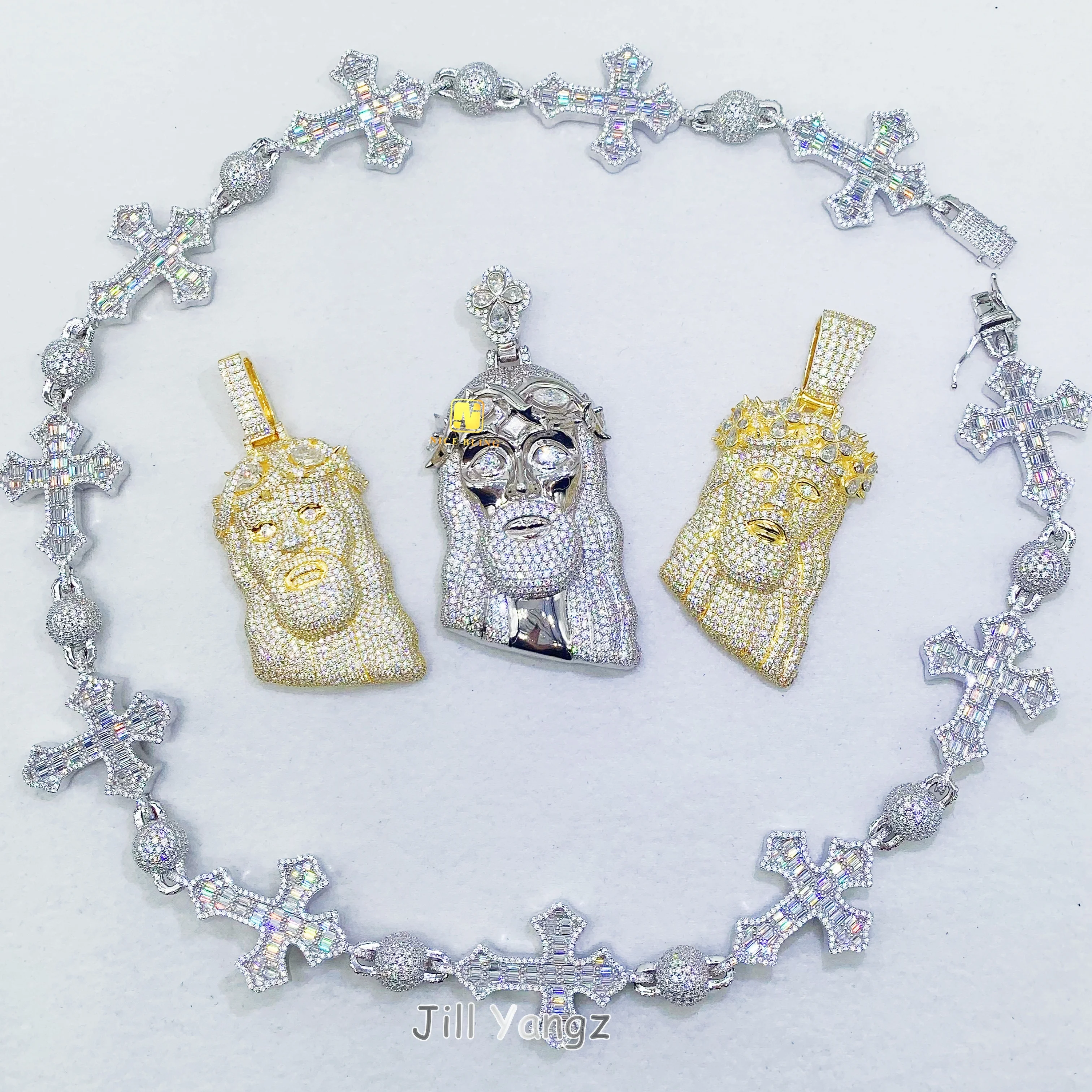 Exquisite Jewelry 3D Design Moissanite Jesus Pendant Large 925 Sterling Silver Iced Out Diamond Pendant Hip Hop Rock Gifts Women