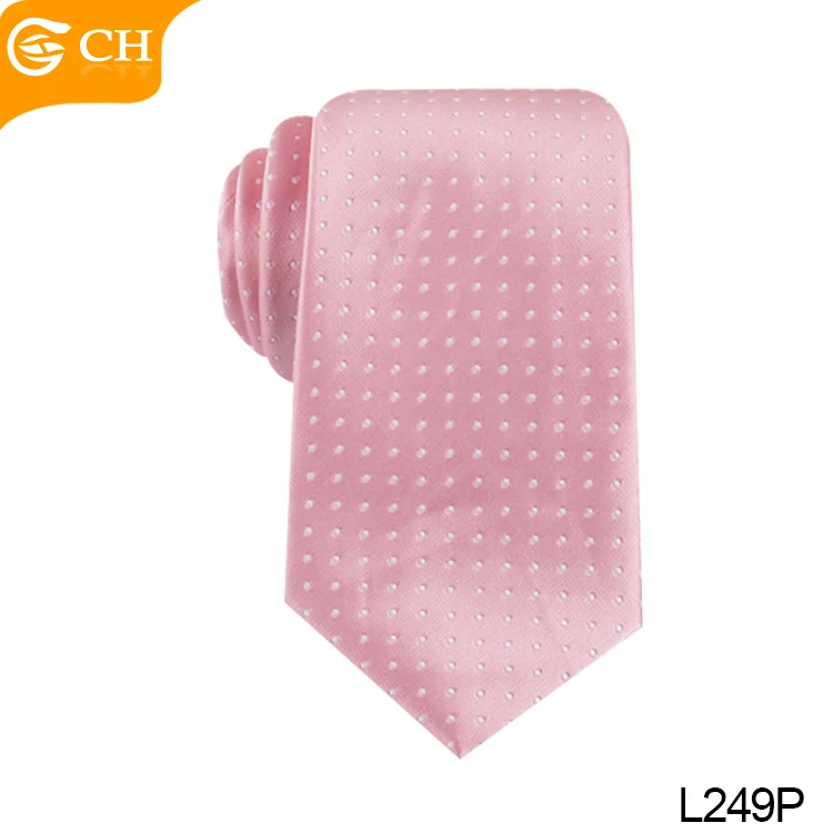 Professional Manufacturer Various Design Corbatas Yarn Dye Dot Pattern Woven Tie Wholesale Colorful Pink Polyester Ties For Men