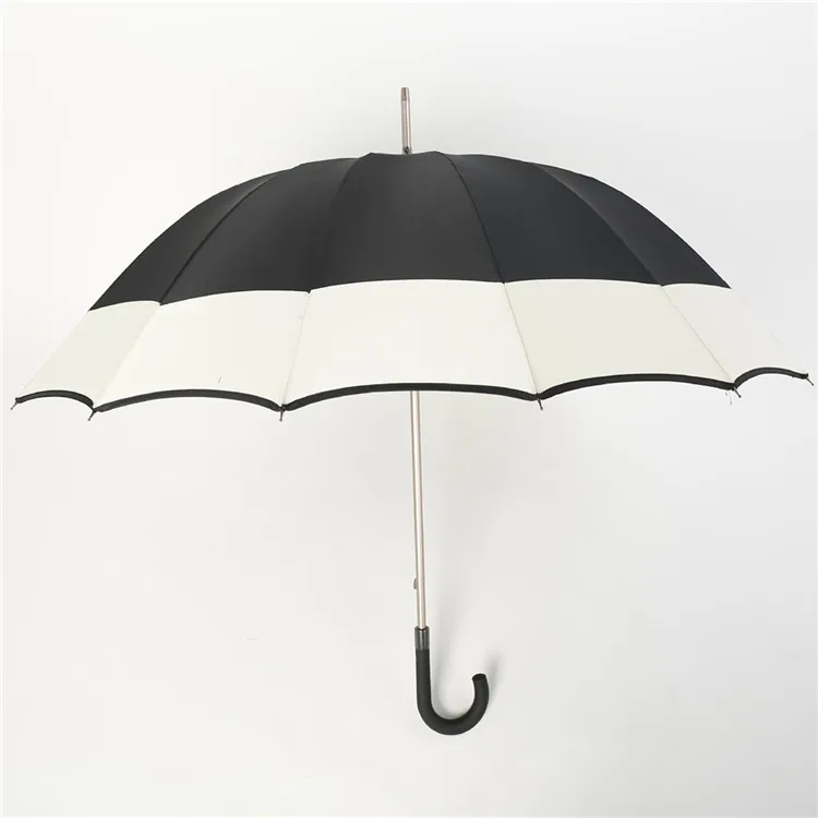 
Creative Design Women Umbrella Designer Logo Printing Promotional 27 inch White Edge 16 Panel stright Manual Golf Umbrella 