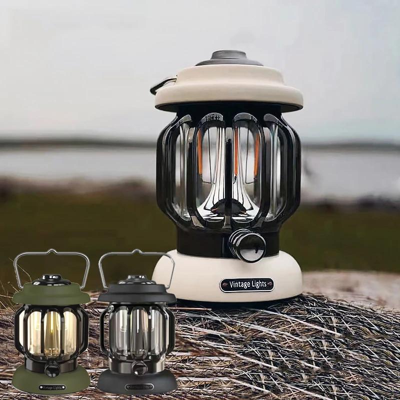 Outdoor Waterproof LED Camping Lantern Lights Lithium USB Rechargeable Stepless Adjustment Dimming Hiking Tent Lighting