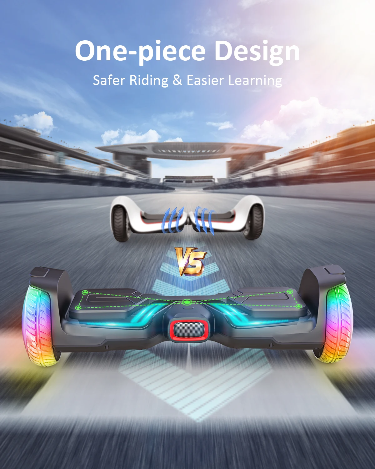 International brand GYROOR Two Wheel 6.5 inch Smart Self Balancing Adult Kid Electric Hoverboard LED Lights HoverBoard 600W