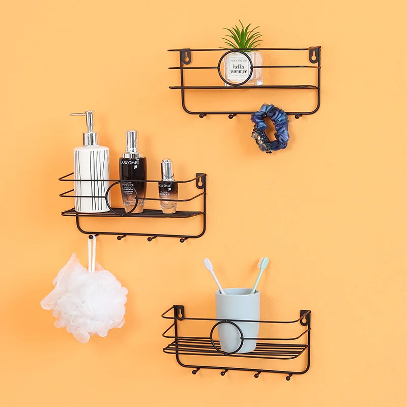Bathroom New Design Metal Wire Storage Floating Wall Mounted Shelves