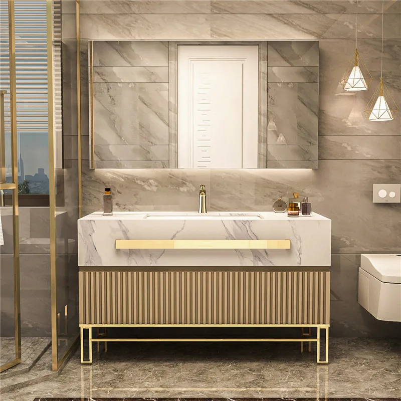 Modern Luxury American Bathroom Furniture Gold Bathroom Vanity Bathroom Cabinets