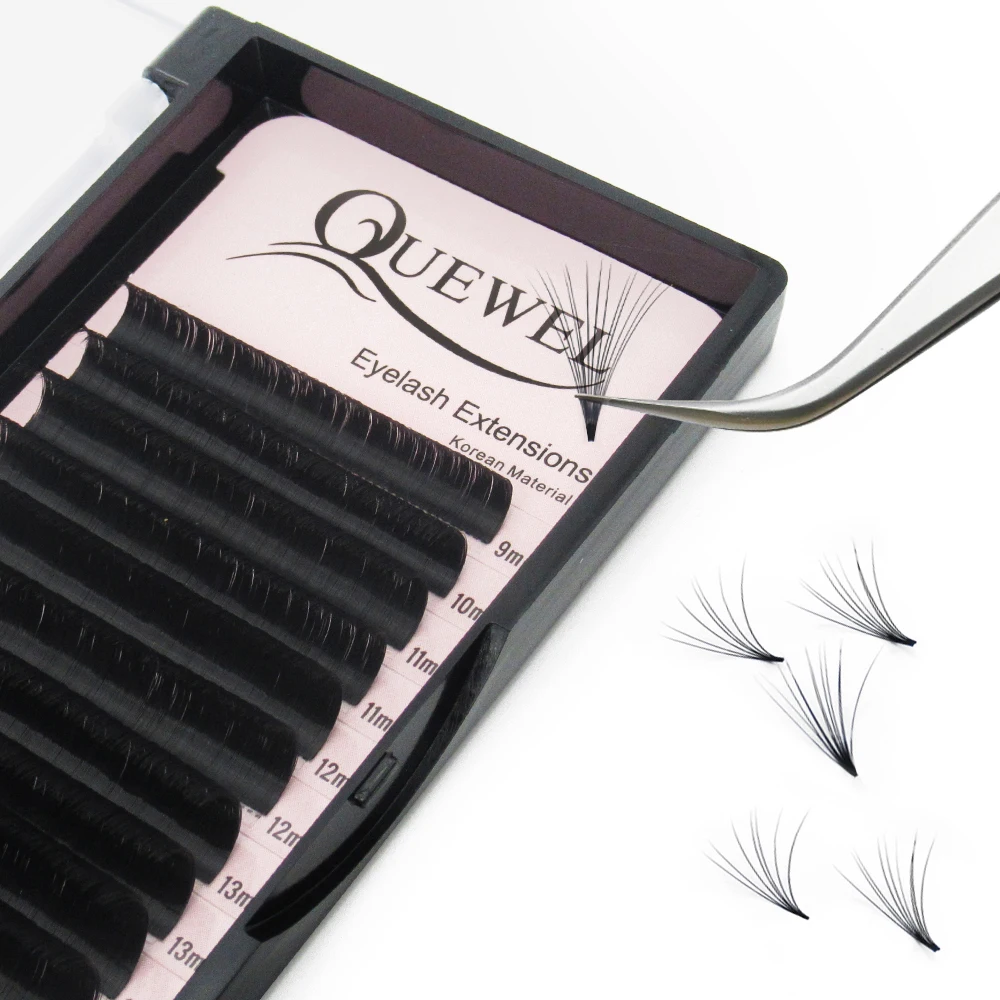 Quewel Lash Wholesale Easy Fan Eyelash Extension Private Label Eyelash Extension Easy Fan Volume Fans