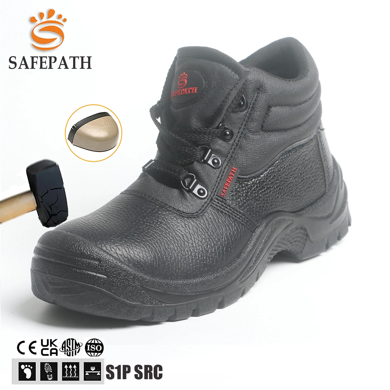 SAFEPATH OEM Industrial Genuine Leather Durable prevent puncture steel toe safety shoes