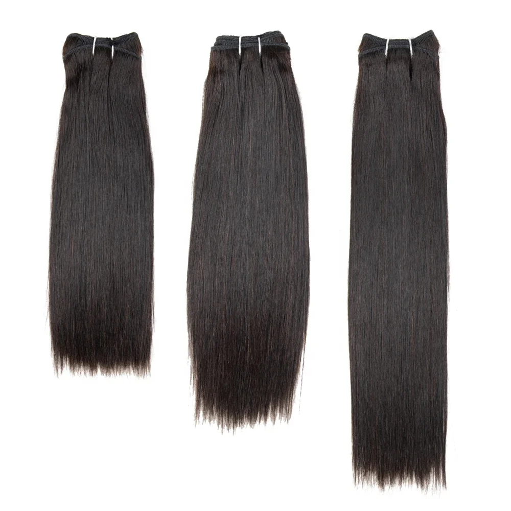 10 to 24inch silky straight wave double drown remy hair extensions weft 100% human hair bundles virgin flat weft hair extensions