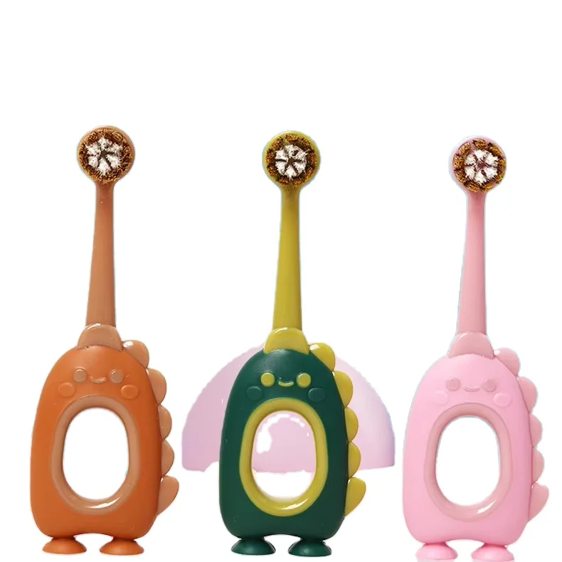 Cartoon Kids Toothbrush Dinosaur fluorine brush filaments Toothbrush For Children
