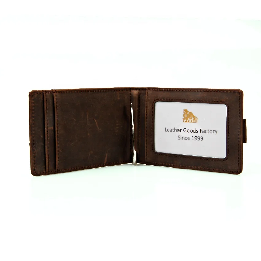 
Hot Selling Money Clip RFID Slim Genuine Leather Wallets for men  (62460158840)