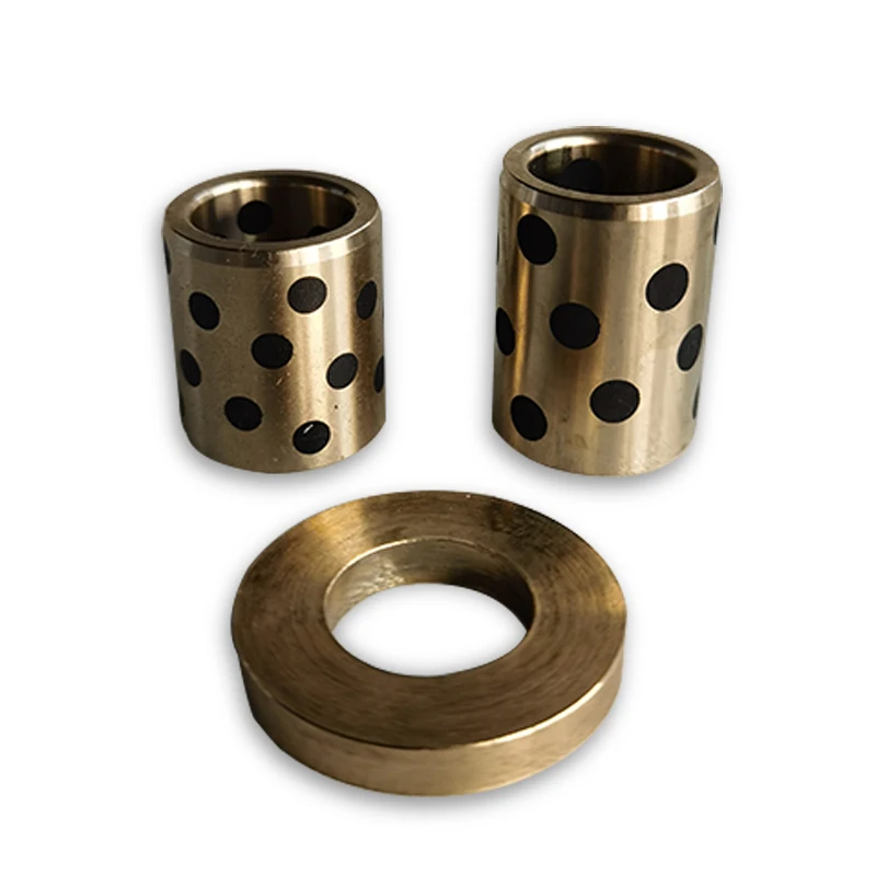 high performance mechanical parts oilless brass graphite sleeve bearing snap bushing kit for machines