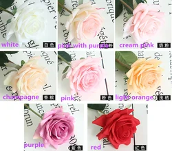 Artifical silk latex 9cm real touch rose artifical rose flower top quality best price