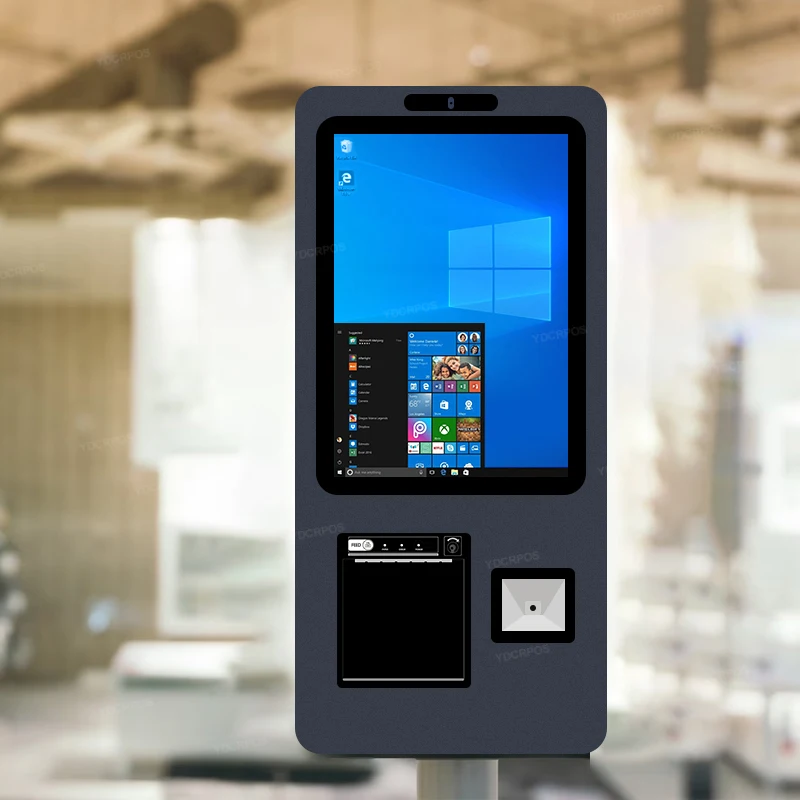 Cheap 15.6 Inch Capacitive Touch Screen All In One Pc Kiosk With Barcode Scanner,Thermal Printer