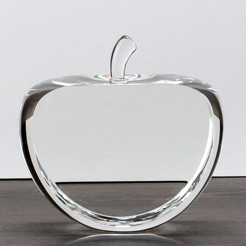 Custom Engrave Valentine Day Gift Beauty Clear Wedding Favor Gift Souvenir Paperweight Crystal Apple