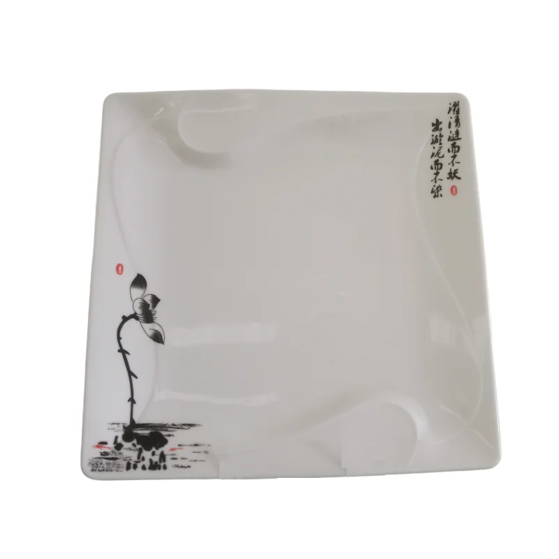 A5 Plastic square  melamine tableware creative commercial cover rice cold opposite sex restaurant hotel dish plate