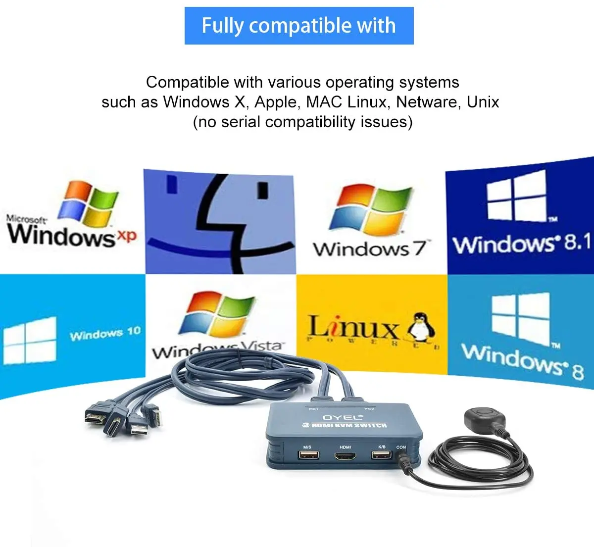 2 порта KVM USB HDMI кабель Switch 4k x 2K @ 30 Гц разрешение видео кабели и периферийный