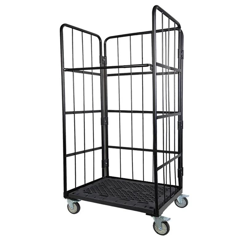 Custom Warehouse dolly Logistic cart wheel dollies 4 wheel collapsible warehouse heavy duty 500kg platform steel cart trolley