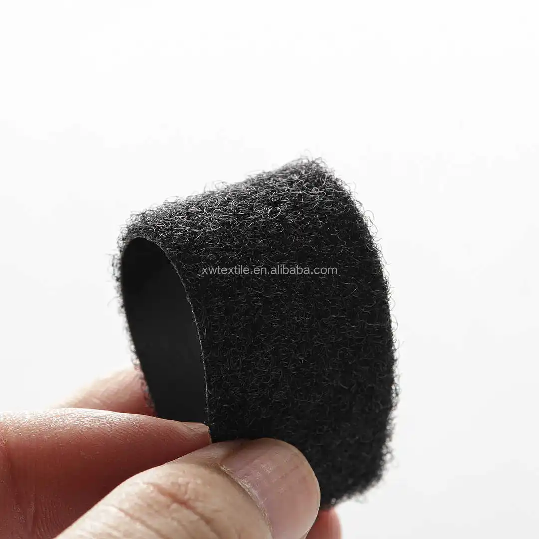 Factory manufacture Heavy duty Durable Die cut square Black color Fixed furniture self adhesive Hook And Loop