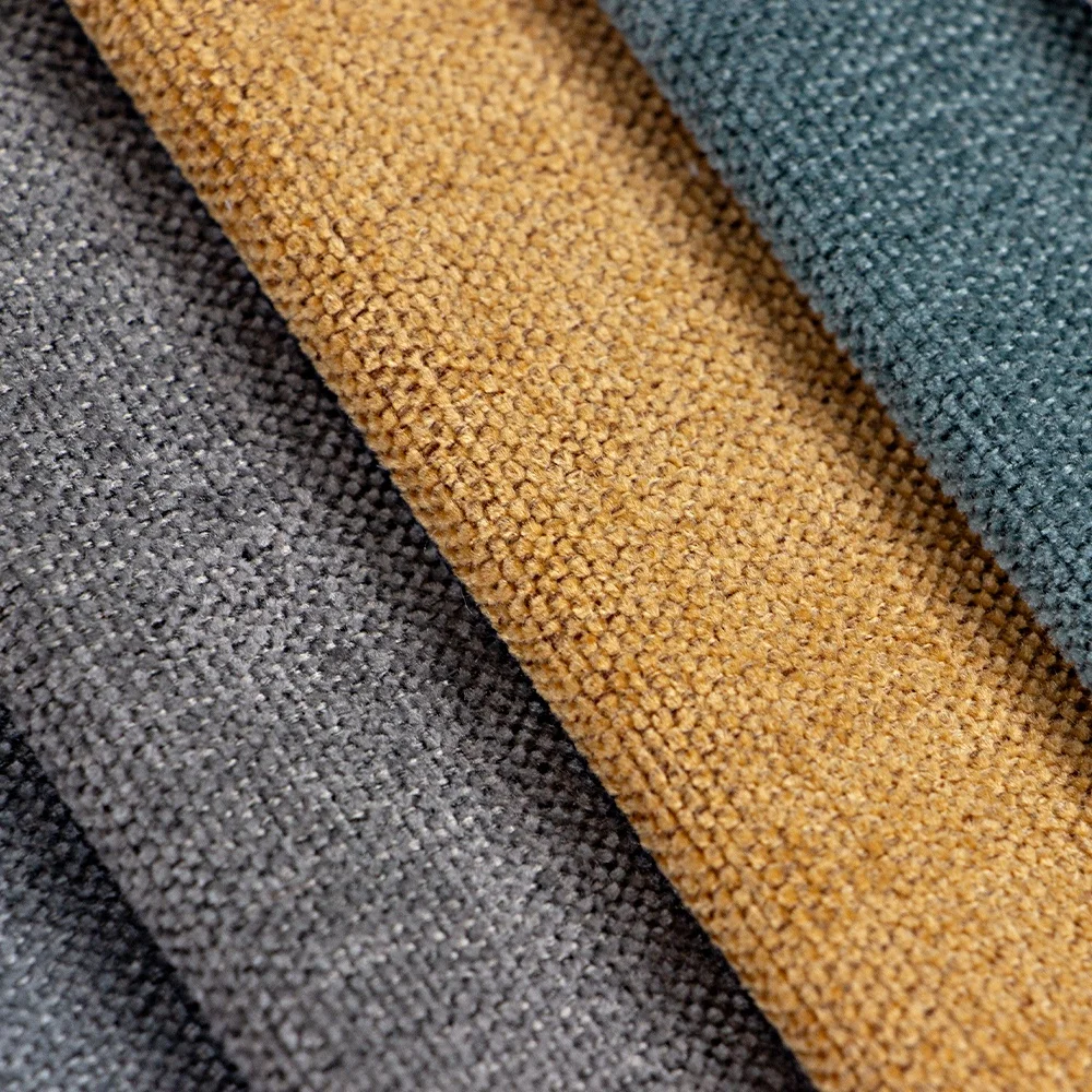 Furniture fabric have ready goods linen looks plain  chenille fabric multi color fabrics  for sofa covers