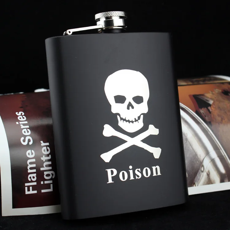 Custom Logo 8oz Male Alcohol Whisky Wine Pot Bottle Pocket Portable Stainless Steel Hip Flasks
